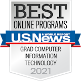 2021 U.S. News and World Report badge for Best Online Graduate Computer Information Technology