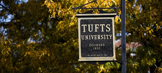 A Tufts University sign