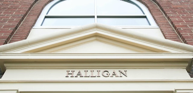 The entryway of Halligan Hall on Tufts Campus.